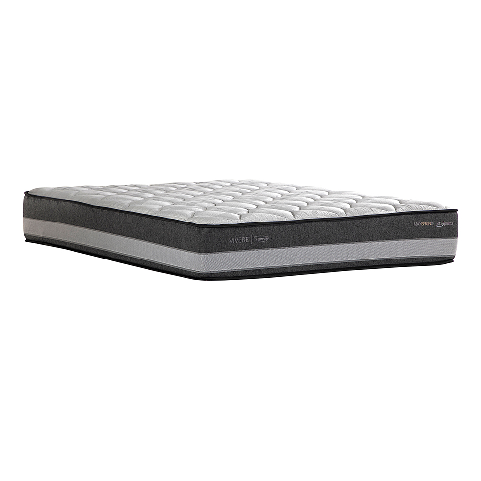 Colchão Casal Vivere Mola Maxspring (27x138x188) Branco e Cinza