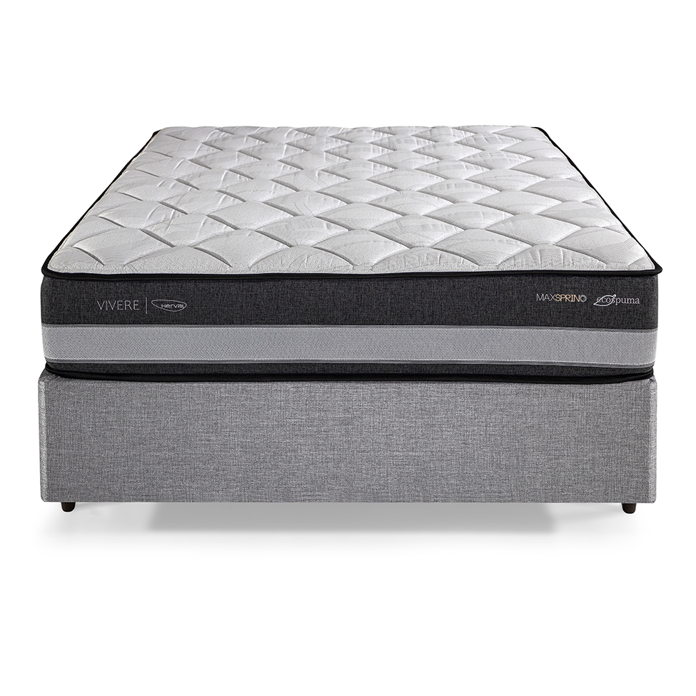 Colchão Casal Vivere Mola Maxspring (27x138x188) Branco e Cinza