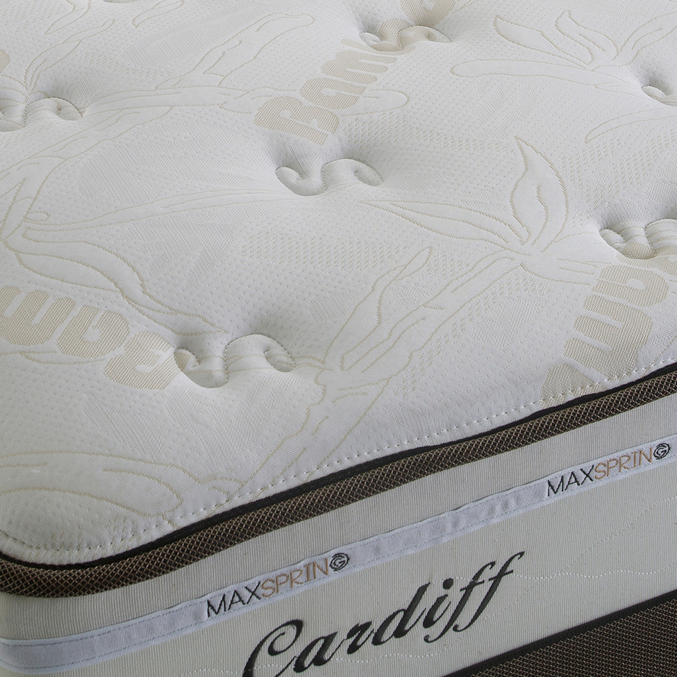 Colchão King Cardiff Mola Maxspring (30x193x203) Branco e Marrom