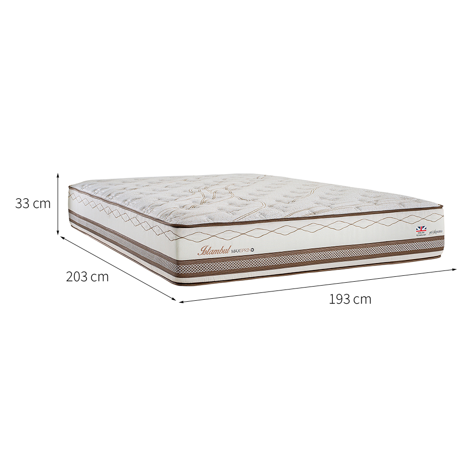 Colchão King Istambul Mola Maxspring (33x193x203) Bege e Branco