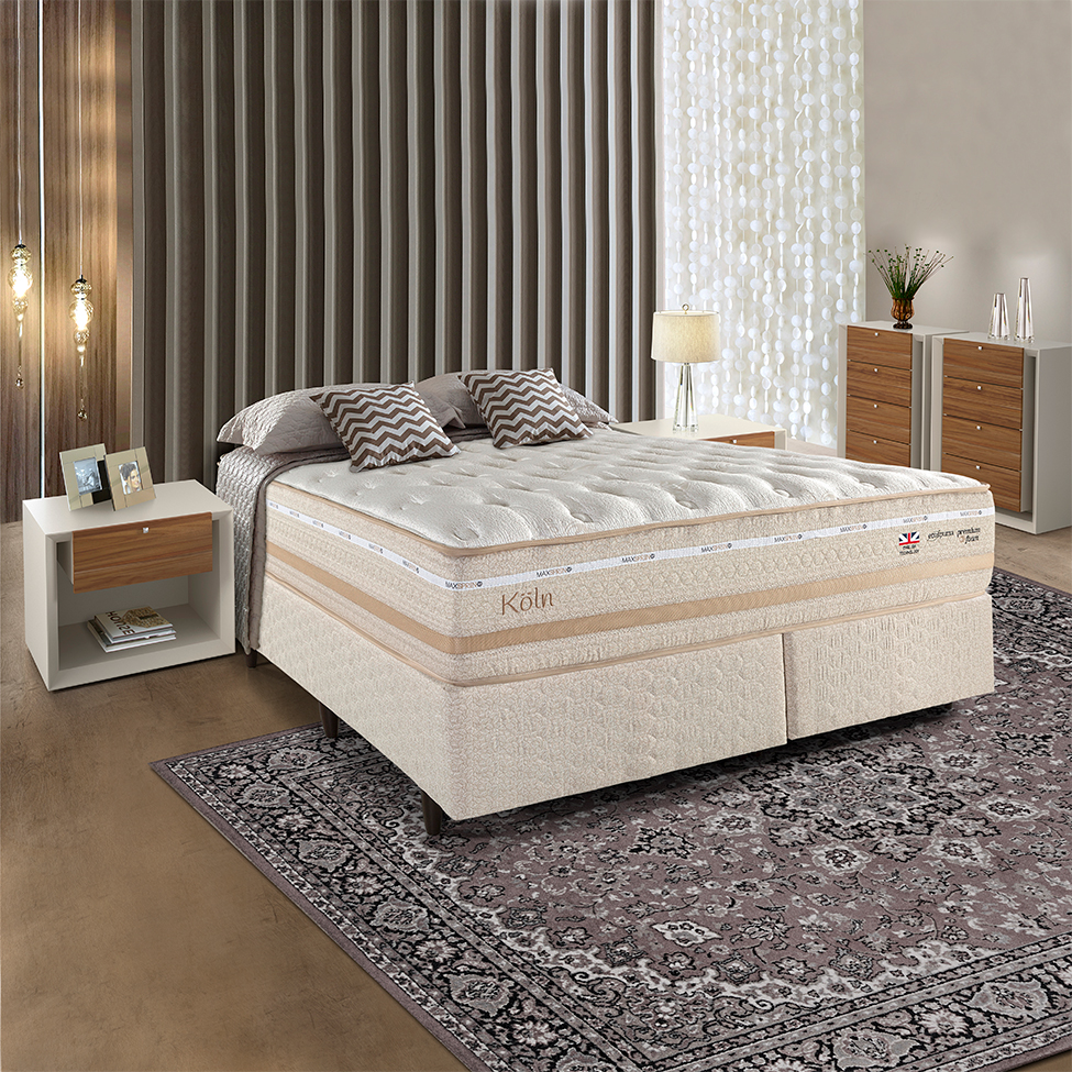 Colchão King Koln Mola Maxspring (33x193x203) Creme e Branco