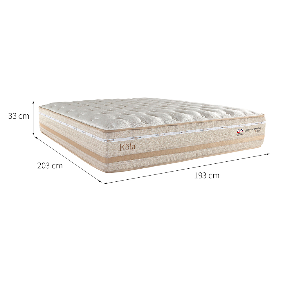 Colchão King Koln Mola Maxspring (33x193x203) Creme e Branco