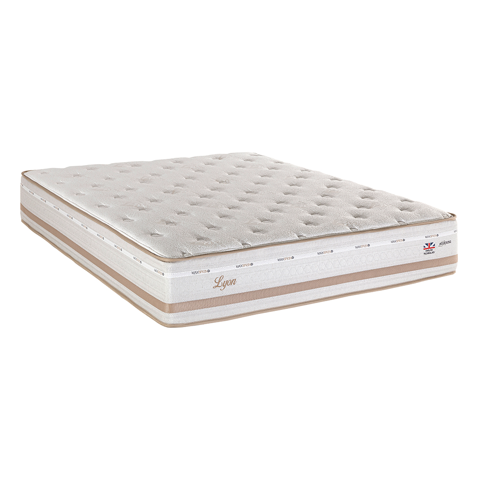 Colchão King Lyon Mola Maxspring (31x193x203) Bege e Branco