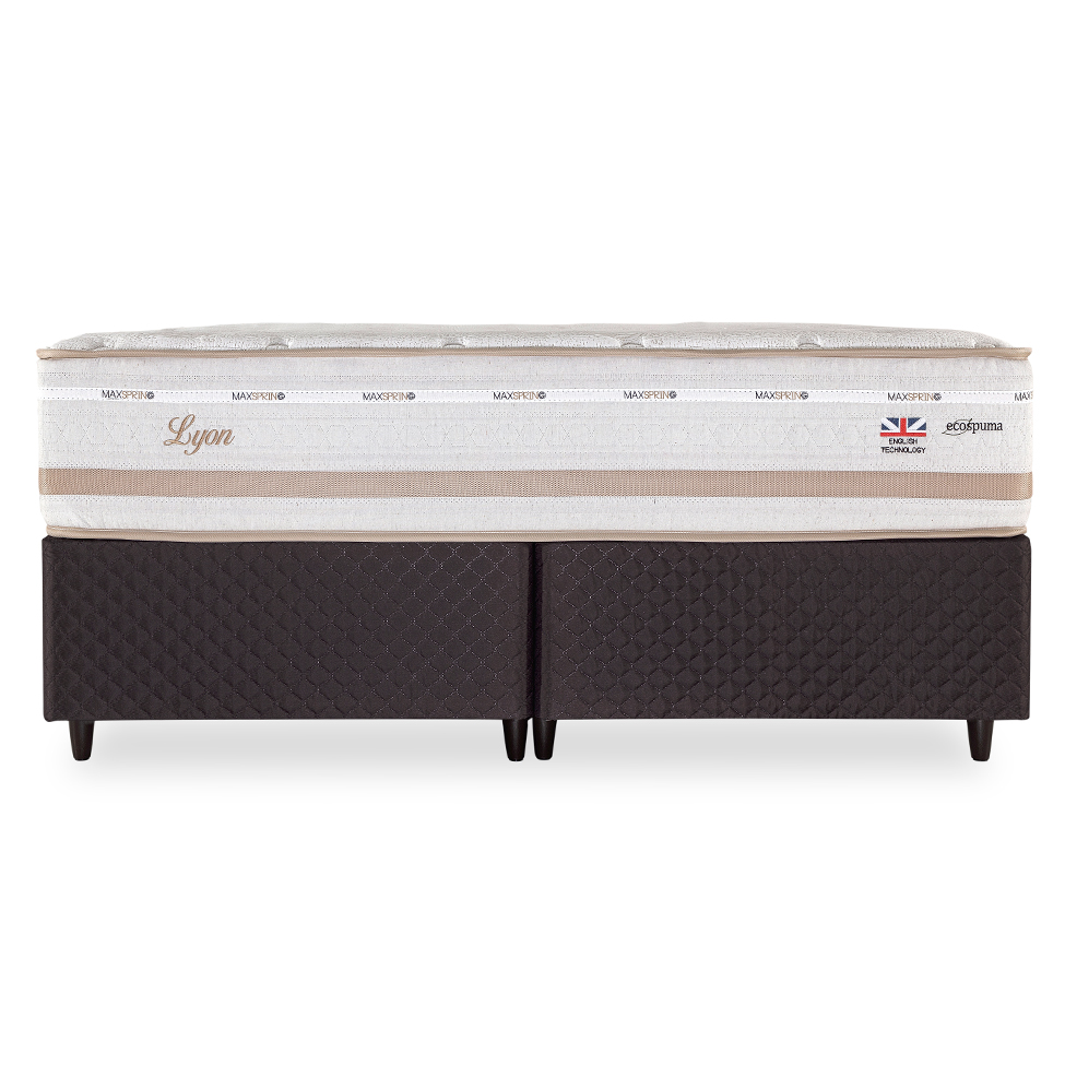 Colchão King Lyon Mola Maxspring (31x193x203) Bege e Branco