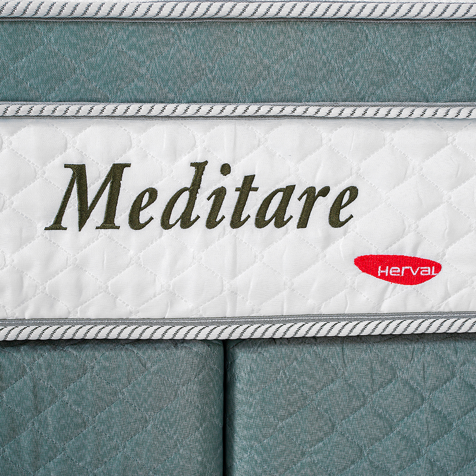 Colchão King Meditare Mola Ensacada (29x193x203) Verde e Branco