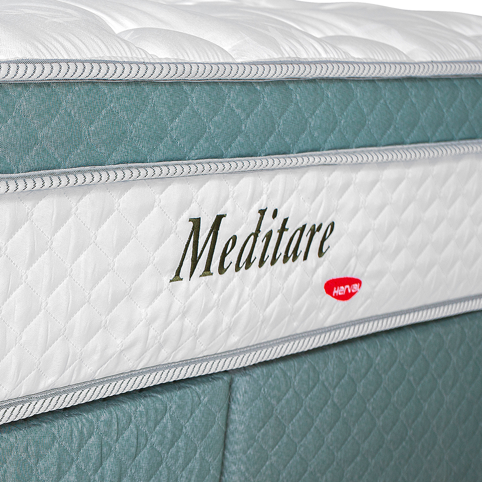 Colchão King Meditare Mola Ensacada (29x193x203) Verde e Branco