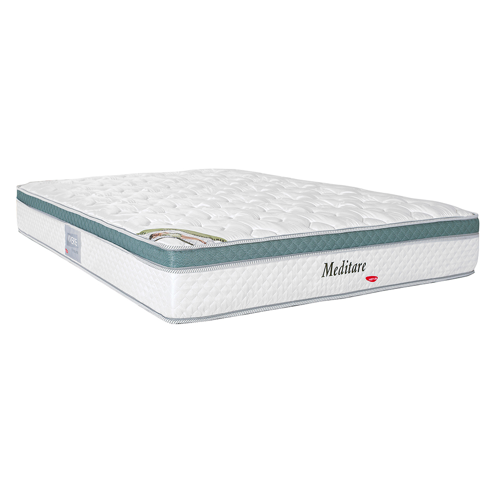 Colchão King Meditare Mola Ensacada (29x193x203) Verde e Branco