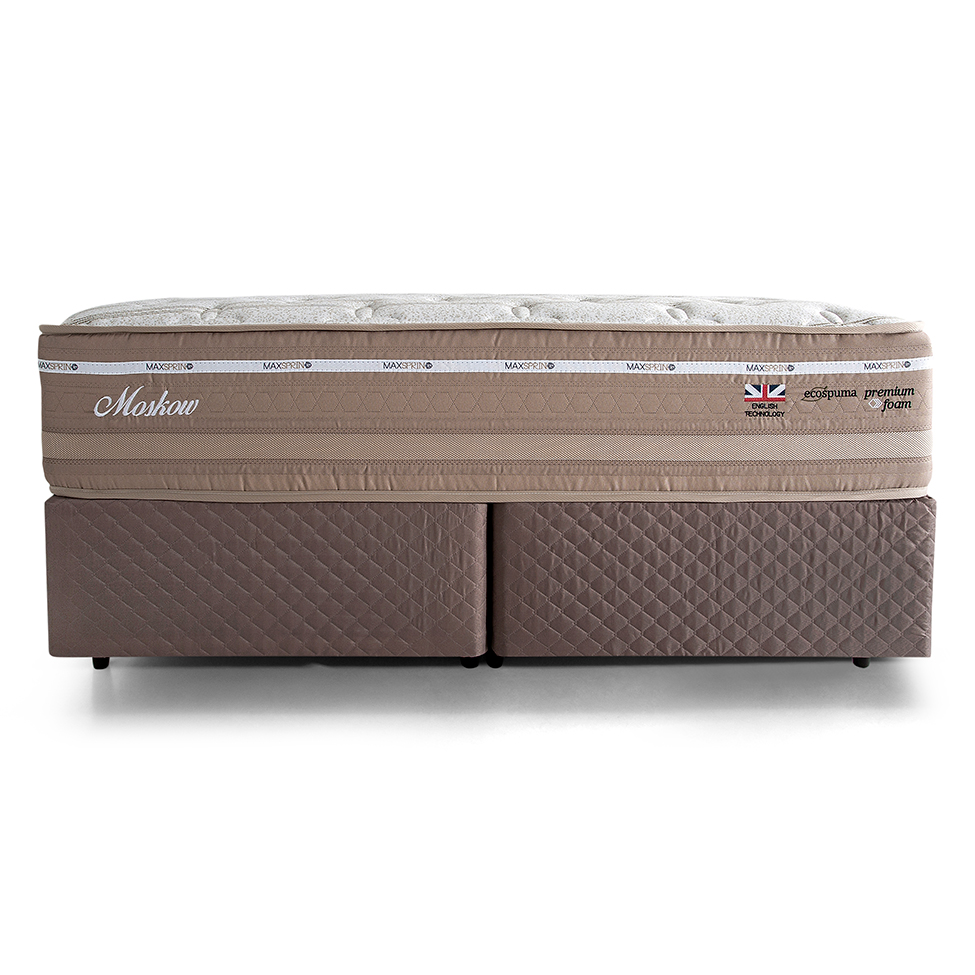 Colchão King Moskow Mola Maxspring (33x193x203) Marrom e Branco
