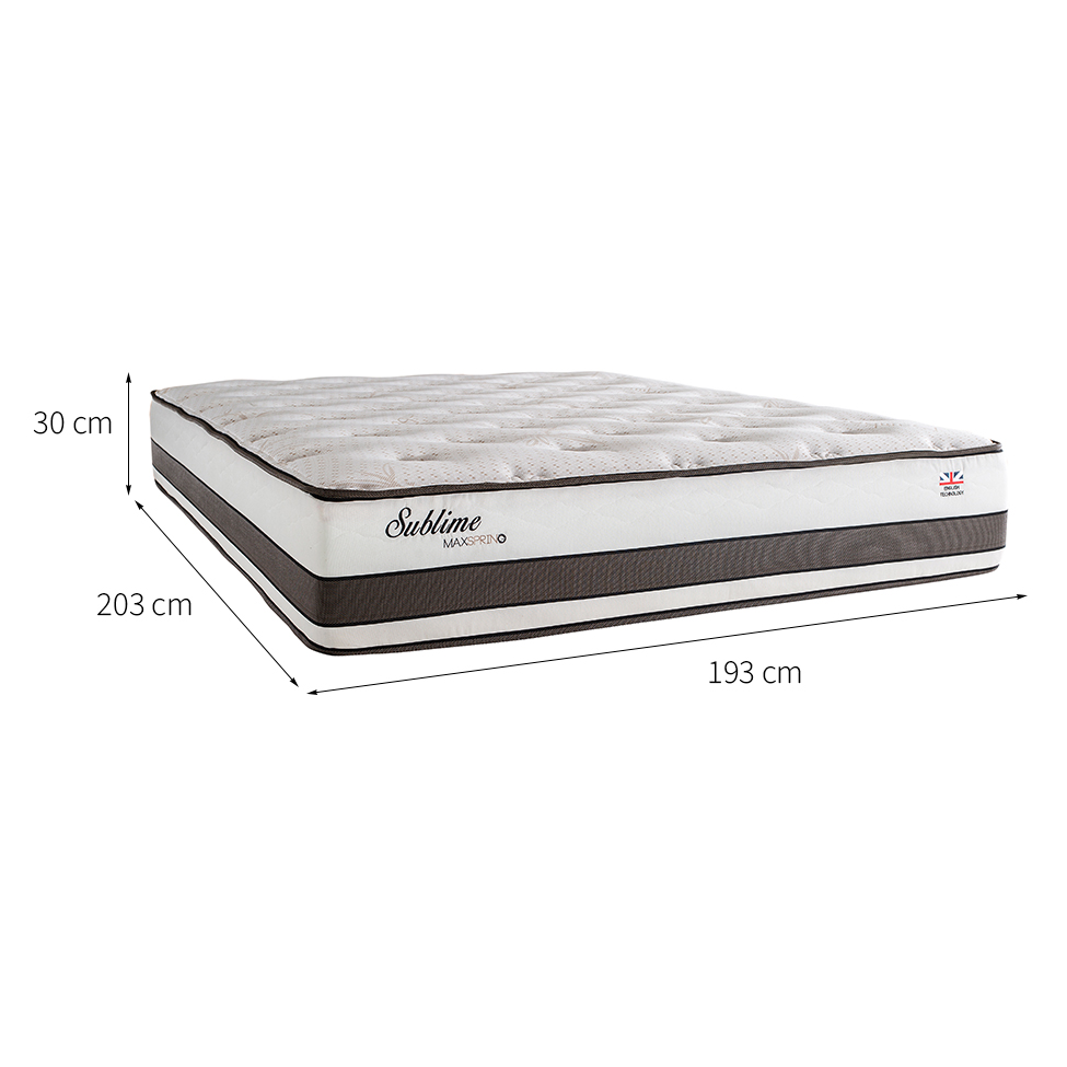 Colchão King Sublime Mola Maxspring (30x193x203) Branco e Marrom