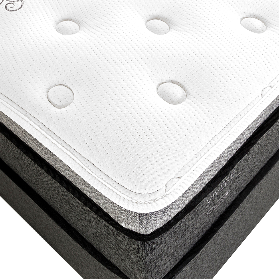 Colchão King Vivere Mola Ensacada (34x193x203) Branco e Cinza