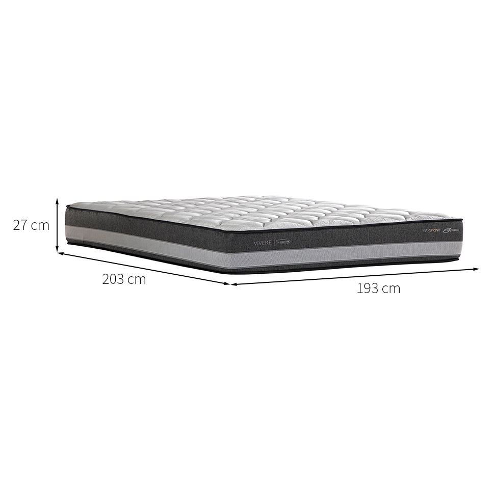 Colchão King Vivere Mola Maxspring (27x193x203) Branco e Cinza