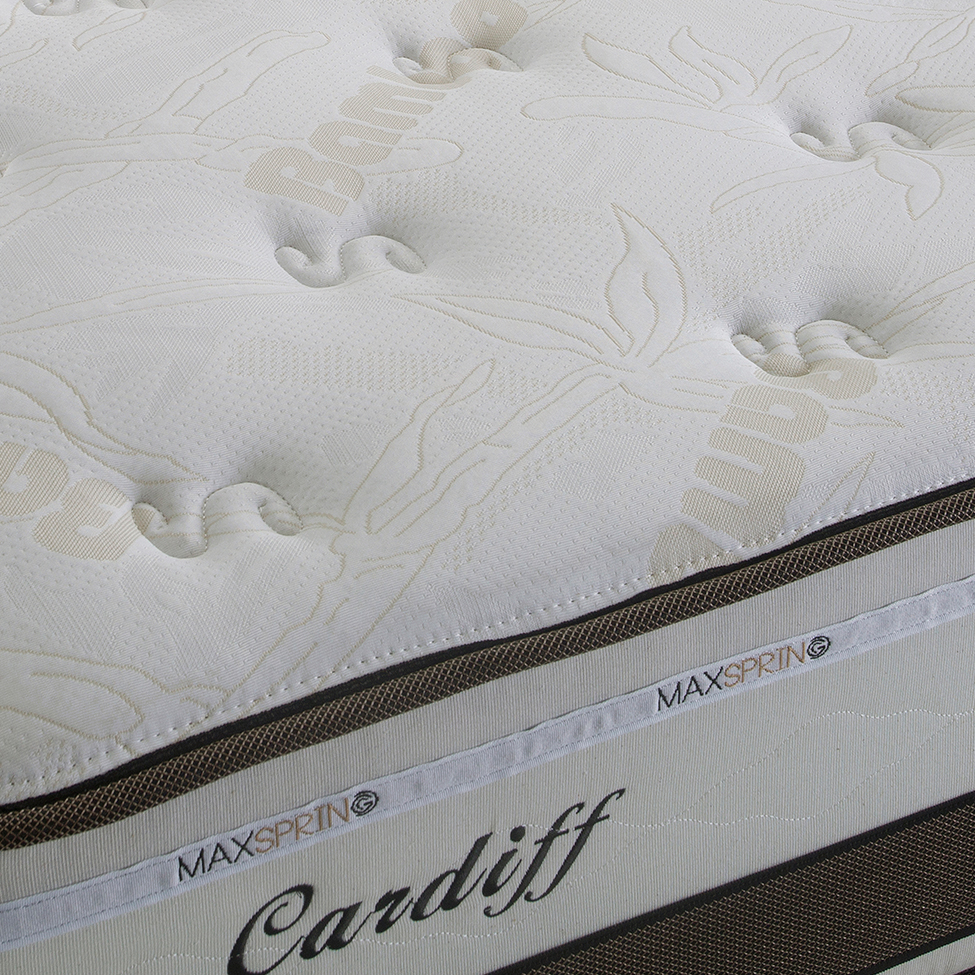 Colchão Queen Cardiff Mola Maxspring (30x158x198) Branco e Marrom