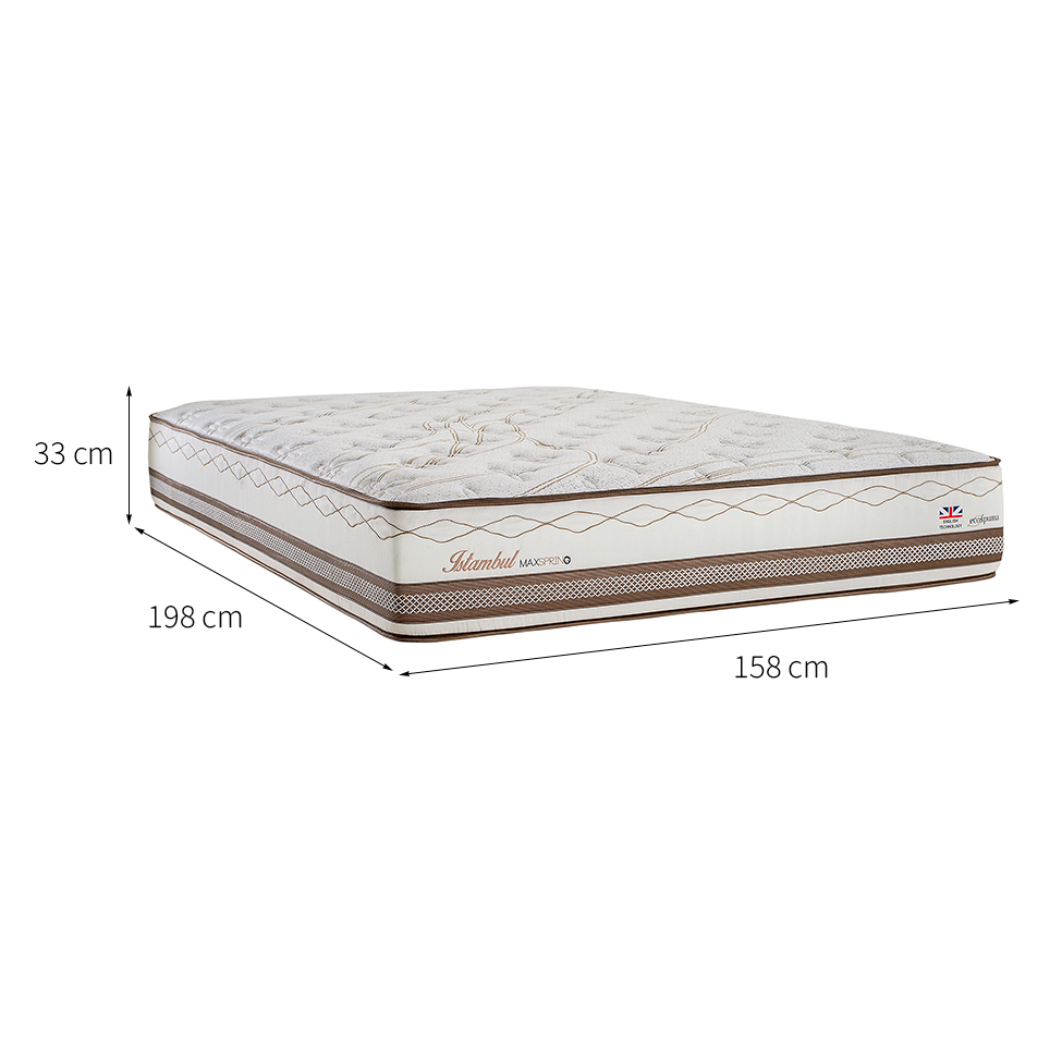 Colchão Queen Istambul Mola Maxspring (33x158x198) Bege e Branco