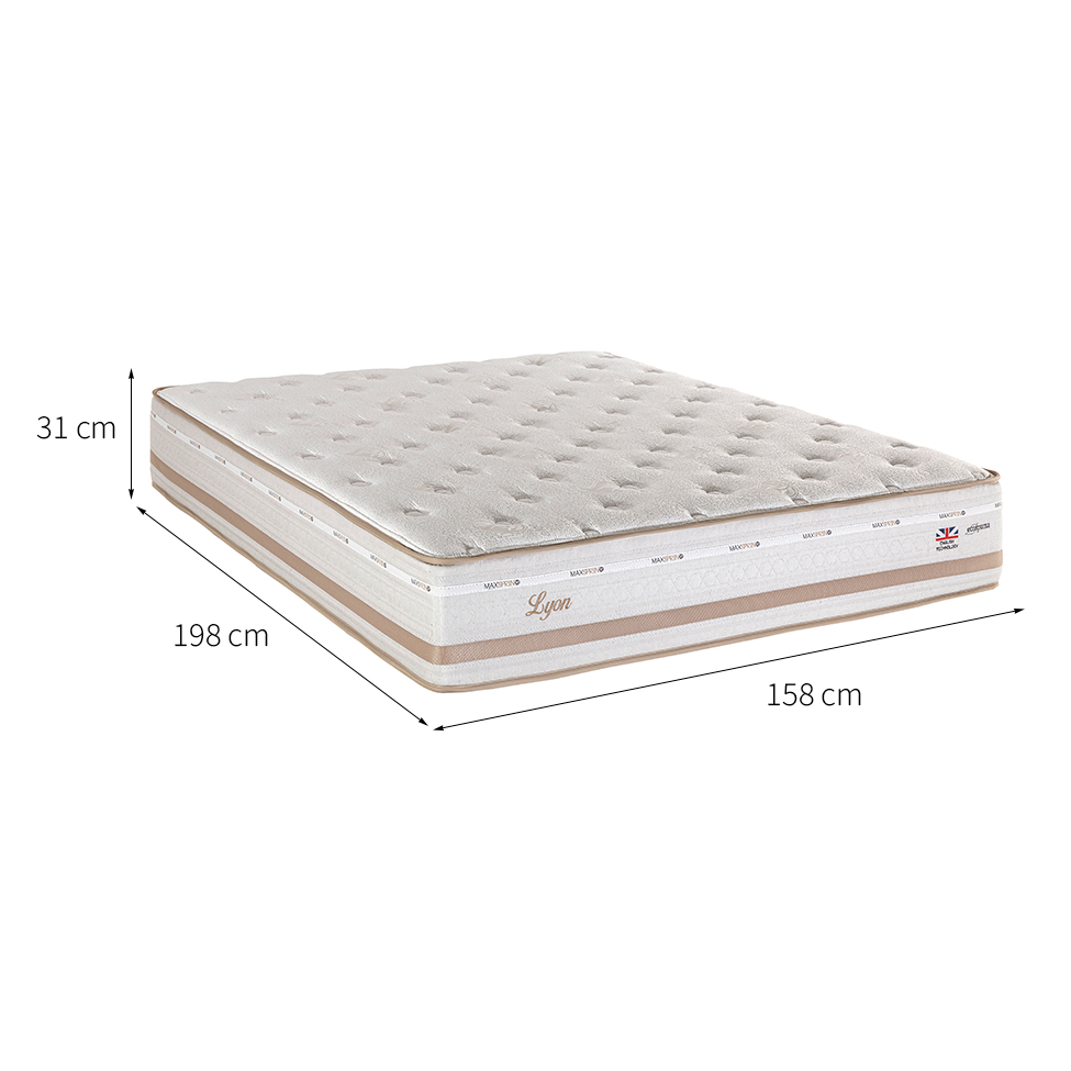Colchão Queen Lyon Mola Maxspring (31x158x198) Bege e Branco