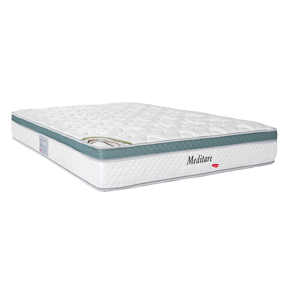 Colchão Queen Meditare Mola Ensacada (29x158x198) Verde e Branco