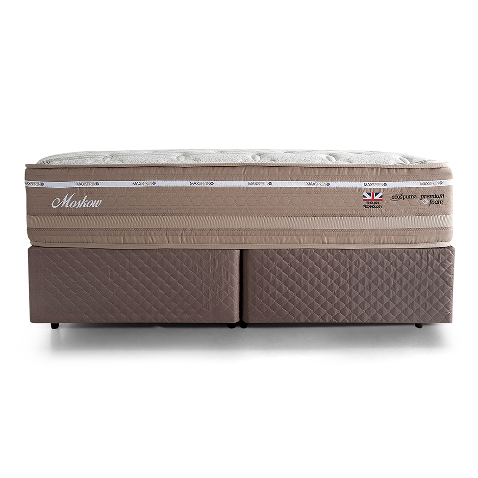 Colchão Queen Moskow Mola Maxspring (33x158x198) Marrom e Branco