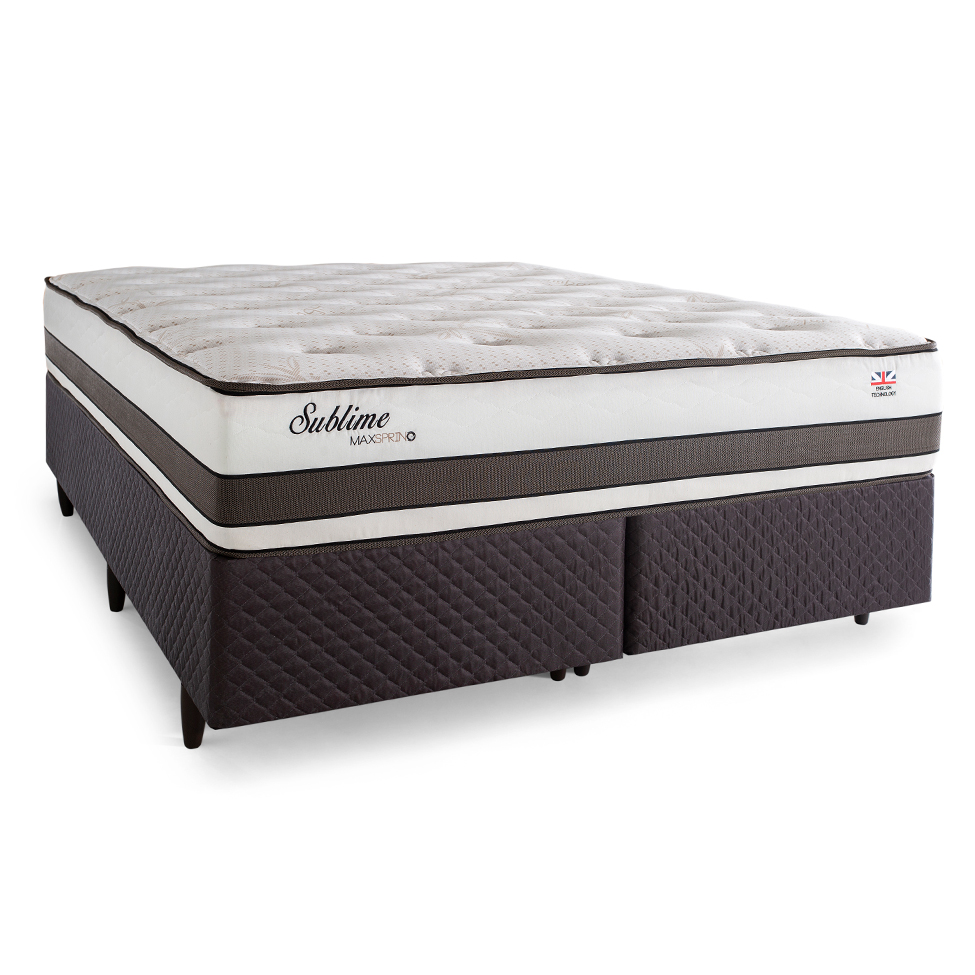 Colchão Queen Sublime Mola Maxspring (30x158x198) Branco e Marrom
