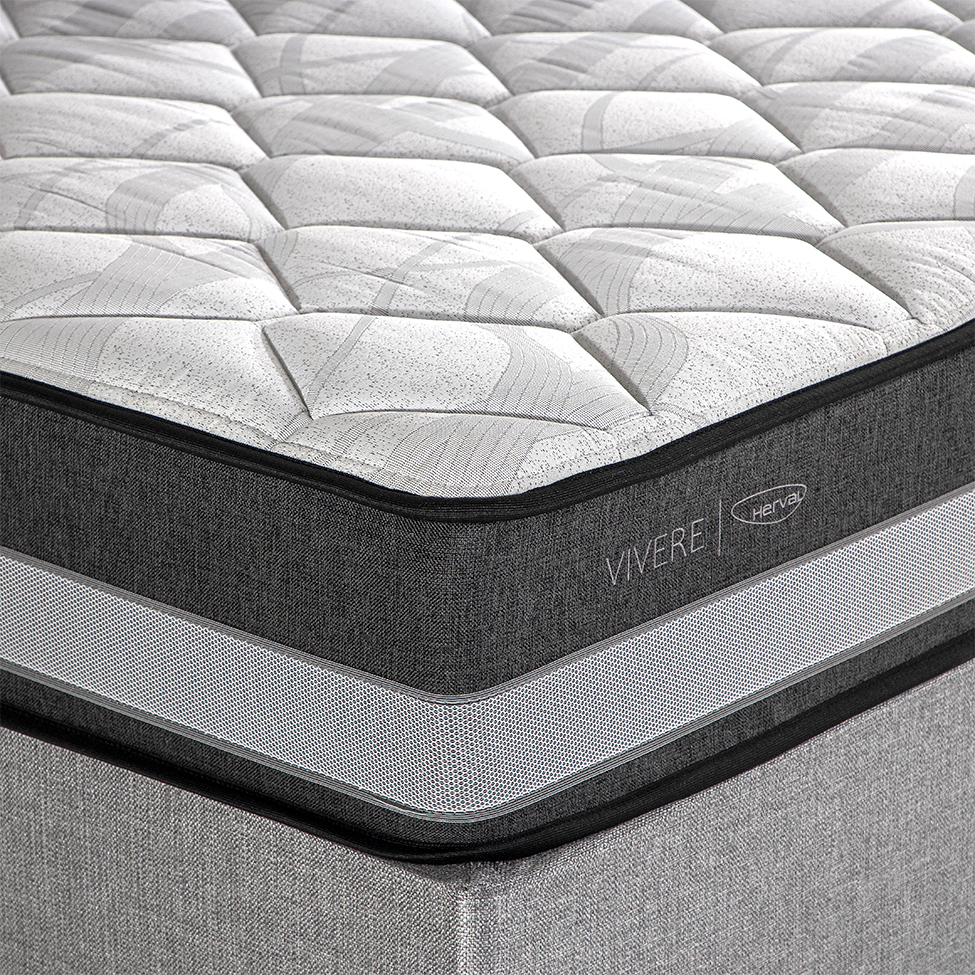 Colchão Queen Vivere Mola Maxspring (27x158x198) Branco e Cinza