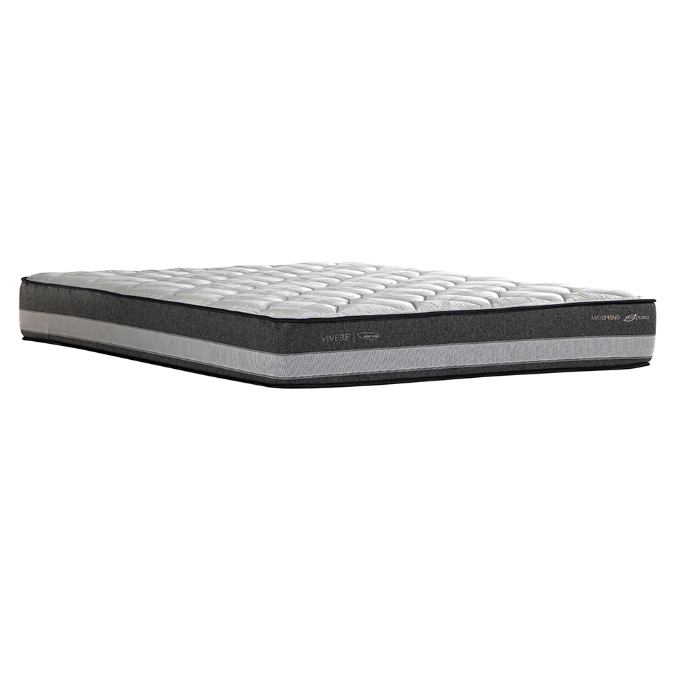 Colchão Queen Vivere Mola Maxspring (27x158x198) Branco e Cinza