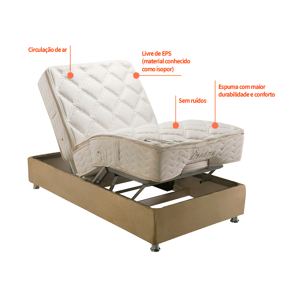 Colchão Solteiro Dreams Articulado (30x101x203) Branco