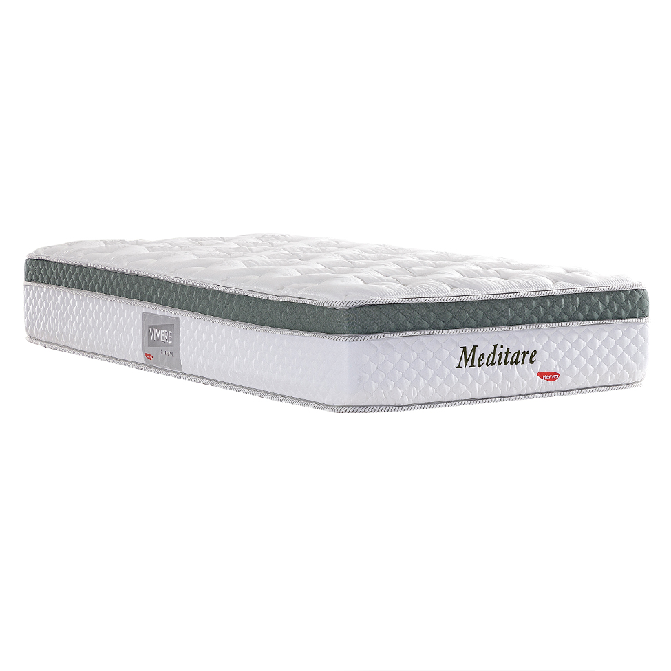 Colchão Solteiro Meditare Mola Ensacada (29x88x188) Verde e Branco