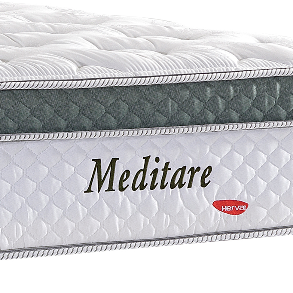 Colchão Solteiro Meditare Mola Ensacada (29x88x188) Verde e Branco