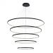 Pendente Led Milano Black Com 5 Anéis - Hevvy