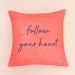 Capa de Almofada Quadrada Vermelha Frase "Follow Your Heart" - Home Cartoon