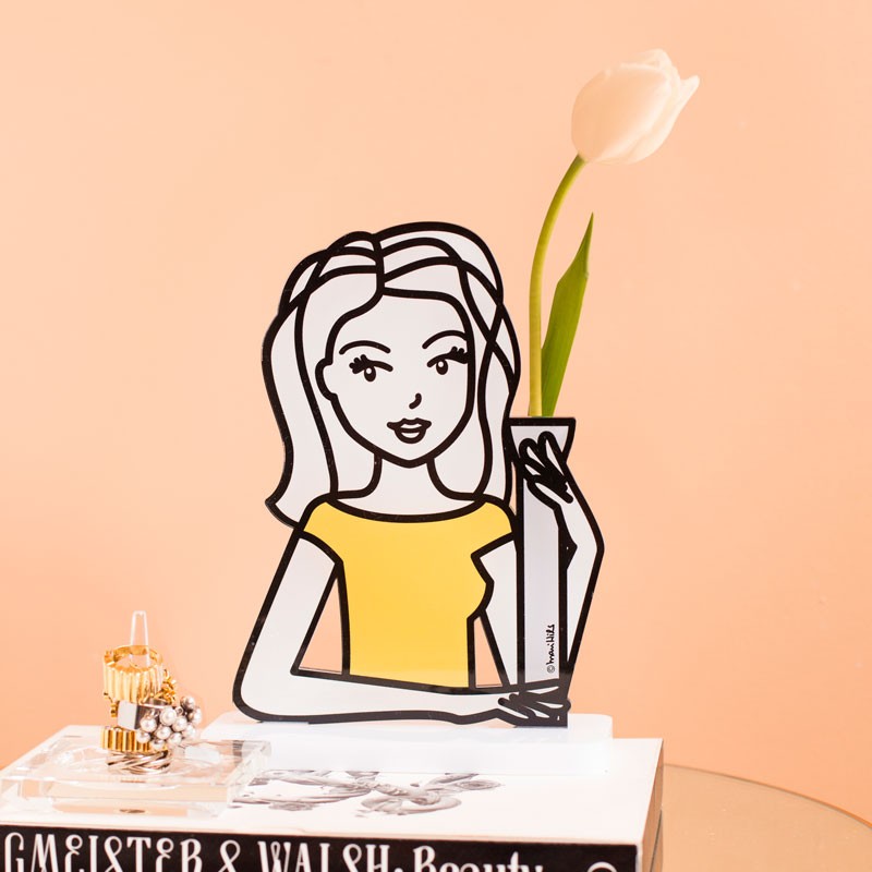 Vaso Bia Decorativo Formato de Menina  - Home Cartoon