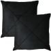Kit 2 Capa de Almofada Suede Aveludada Drapeada 45x45cm Preto