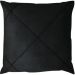Kit 2 Capa de Almofada Suede Aveludada Drapeada 45x45cm Preto
