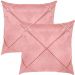Kit 2 Capa de Almofada Suede Aveludada Drapeada 45x45cm Rosê
