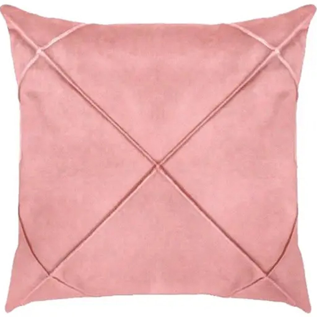 Kit 2 Capa de Almofada Suede Aveludada Drapeada 45x45cm Rosê