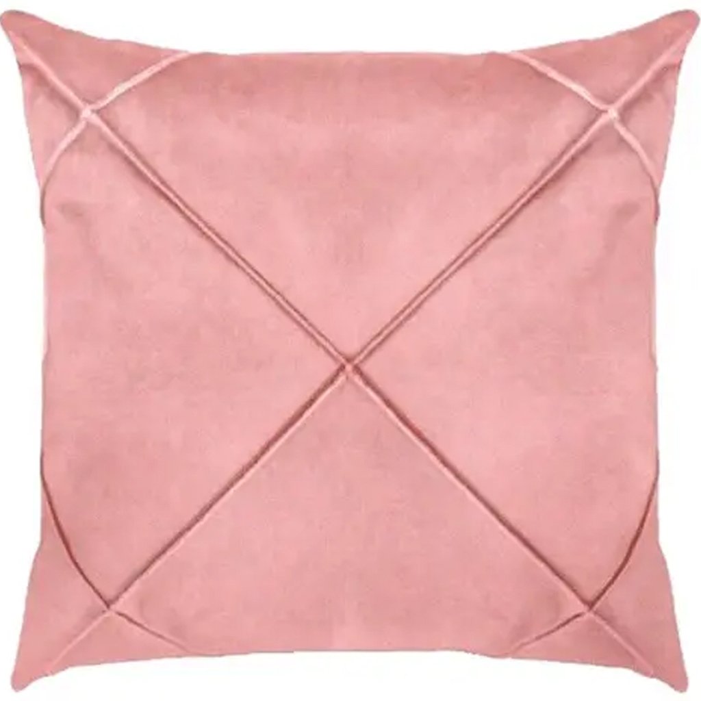 Kit 2 Capa de Almofada Suede Aveludada Drapeada 45x45cm Rosê