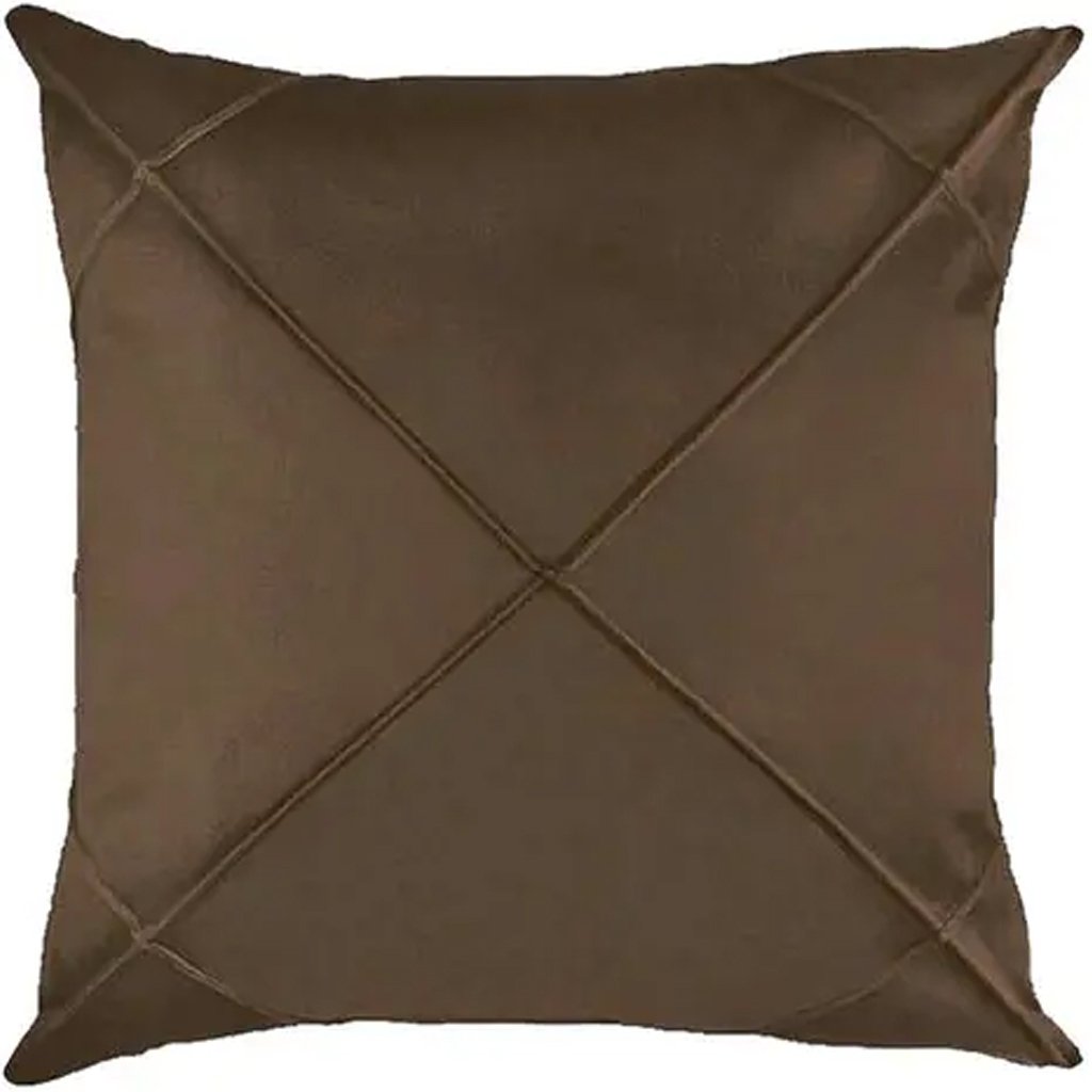 Kit 2 Capa de Almofada Suede Aveludada Drapeada 45x45cm Tabaco