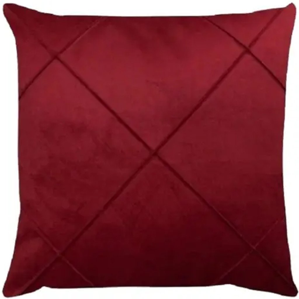 Kit 2 Capa de Almofada Suede Aveludada Drapeada 45x45cm Vinho