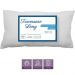 Kit 2 Travesseiro Long com Fronhas 200 Fios Acetinado Suporte Médio 50x90cm  Branco