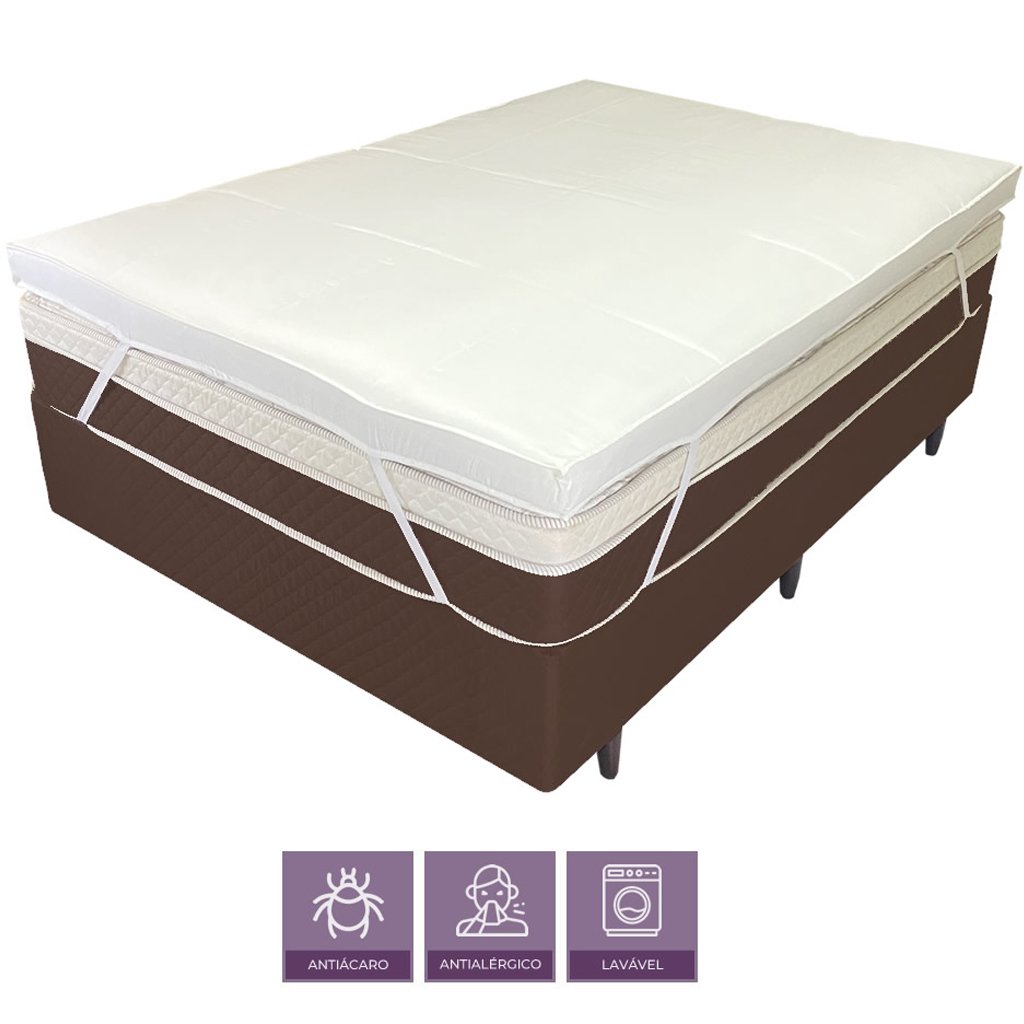 Pillow Top King 200 Fios Premium 10cm 1200g/m² 195x203cm Branco