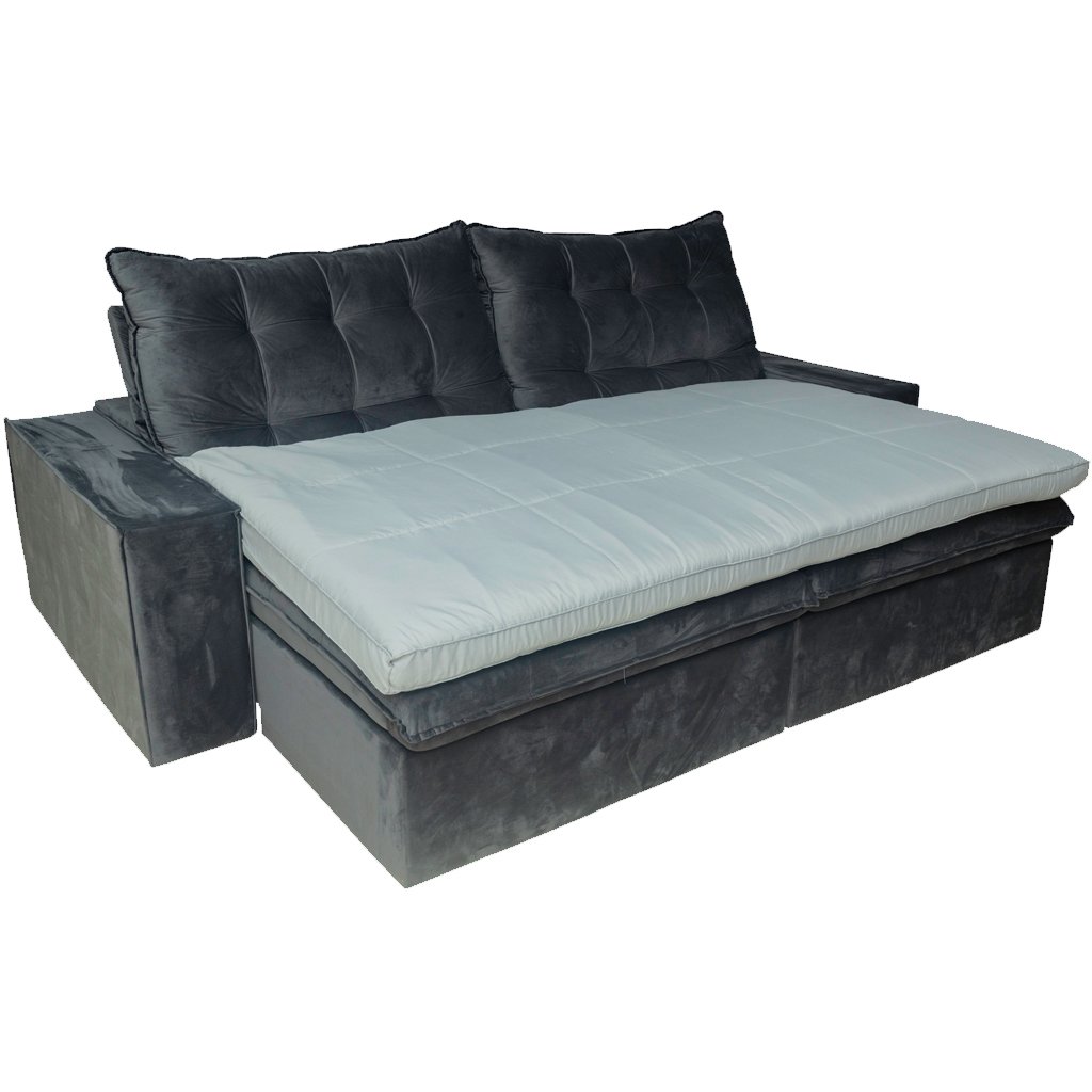 Pillow Top para Sofá Reclinável 10cm 1200g/m² 220x100cm Cinza