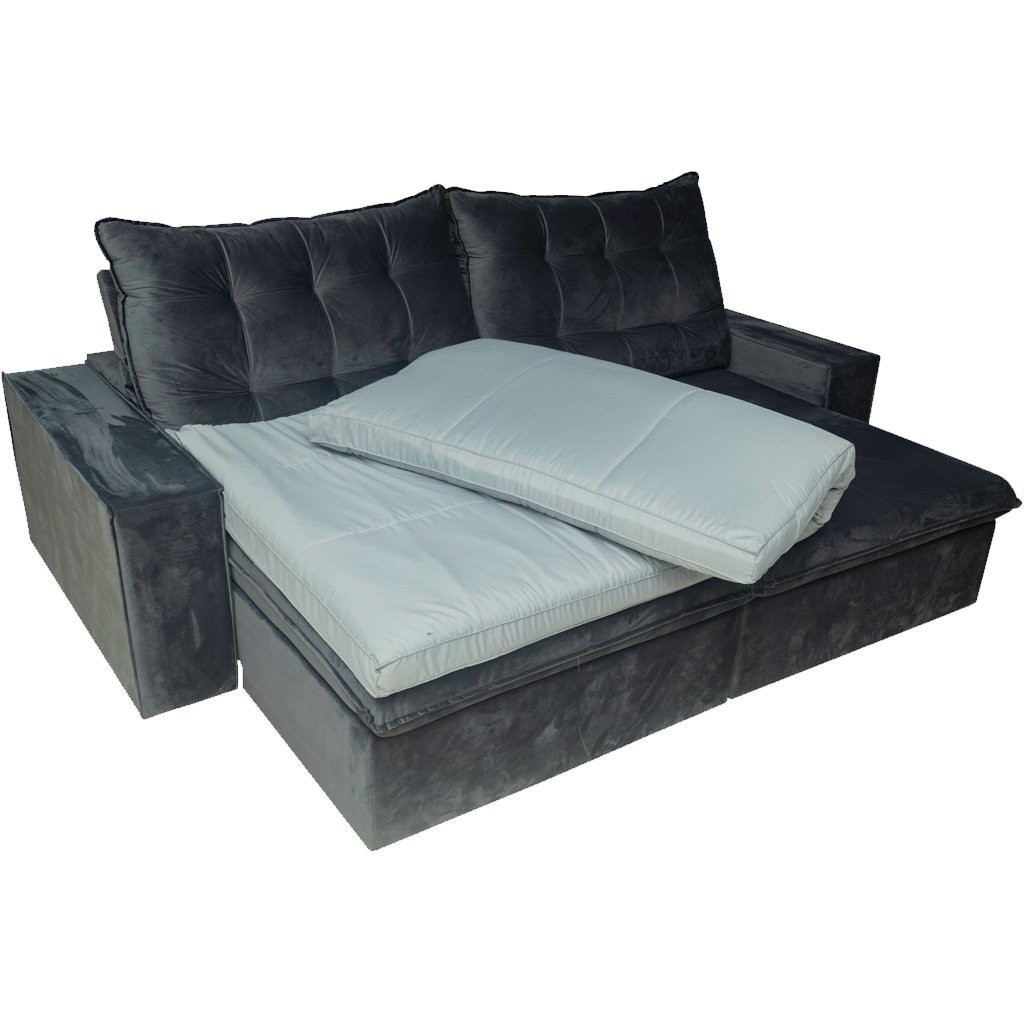 Pillow Top para Sofá Reclinável 10cm 1200g/m² 220x100cm Cinza