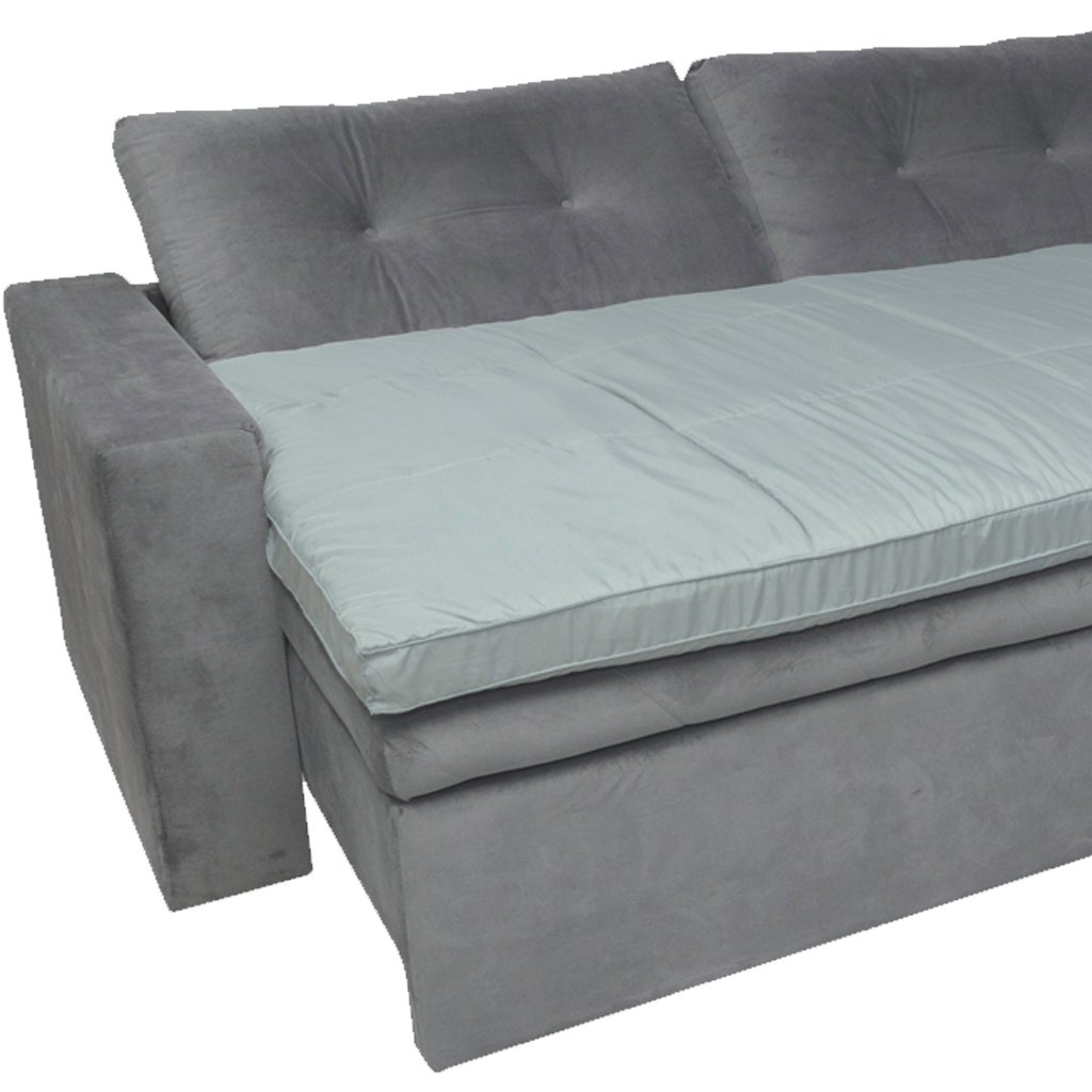 Pillow Top para Sofá Reclinável 10cm 1200g/m² 220x100cm Cinza