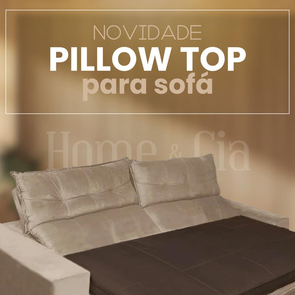 Pillow Top para Sofá Reclinável 10cm 1200g/m² 220x100cm Marrom