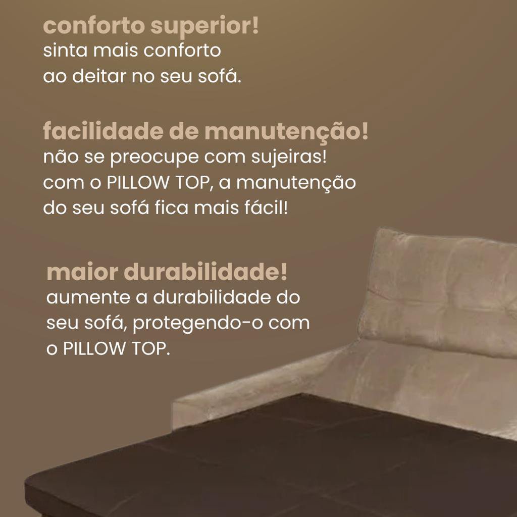 Pillow Top para Sofá Reclinável 10cm 1200g/m² 220x100cm Marrom