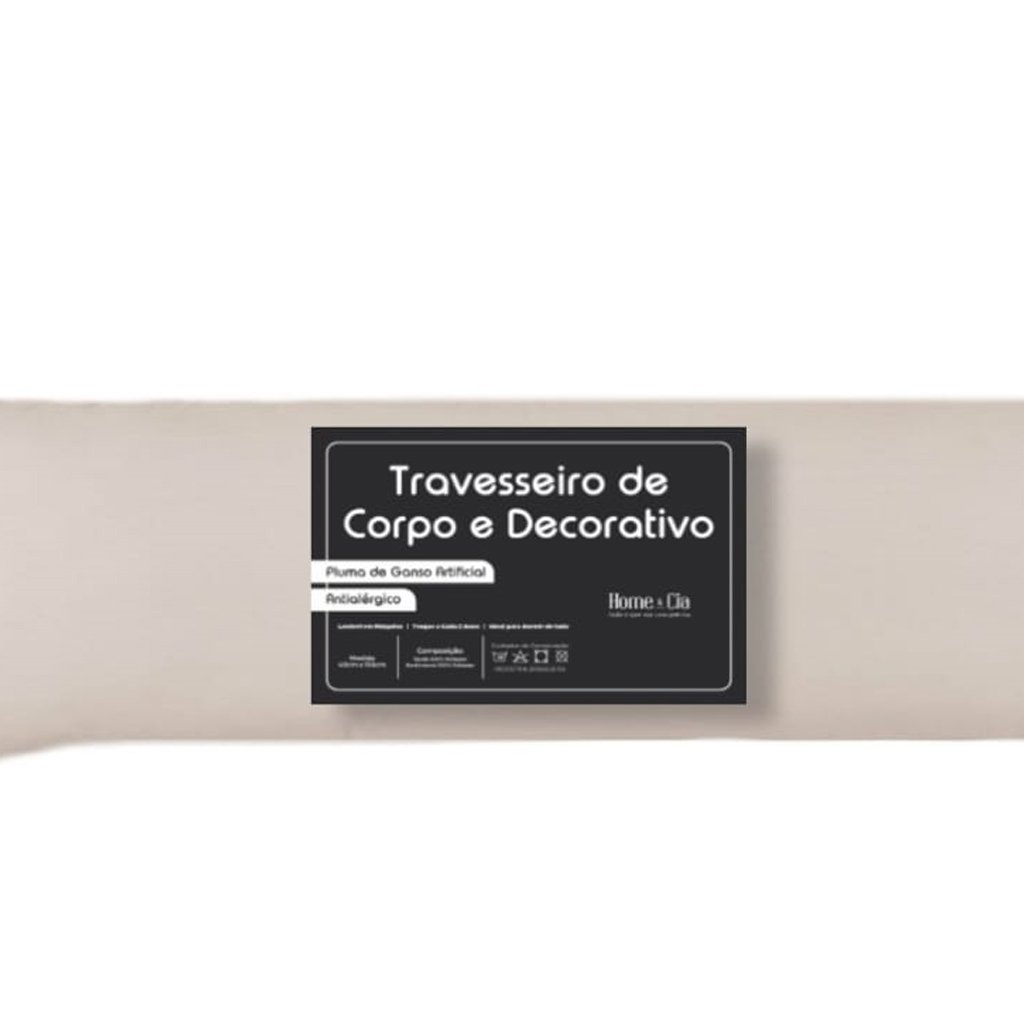 Travesseiro Body Pillow Aconchego Inteligente 40x135cm Branco
