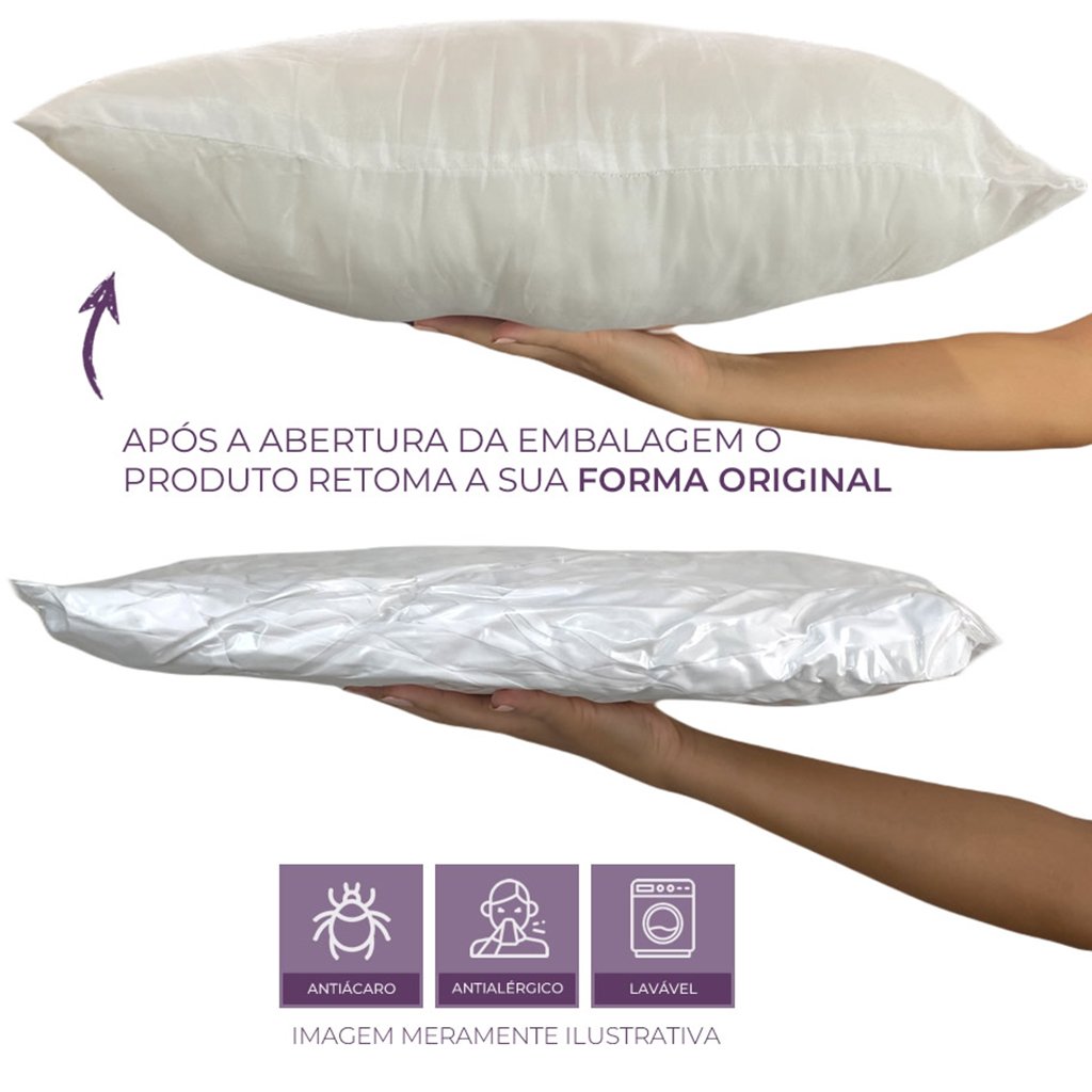 Travesseiro Confort Toque de Plumas Suporte Médio 50x70cm Branco