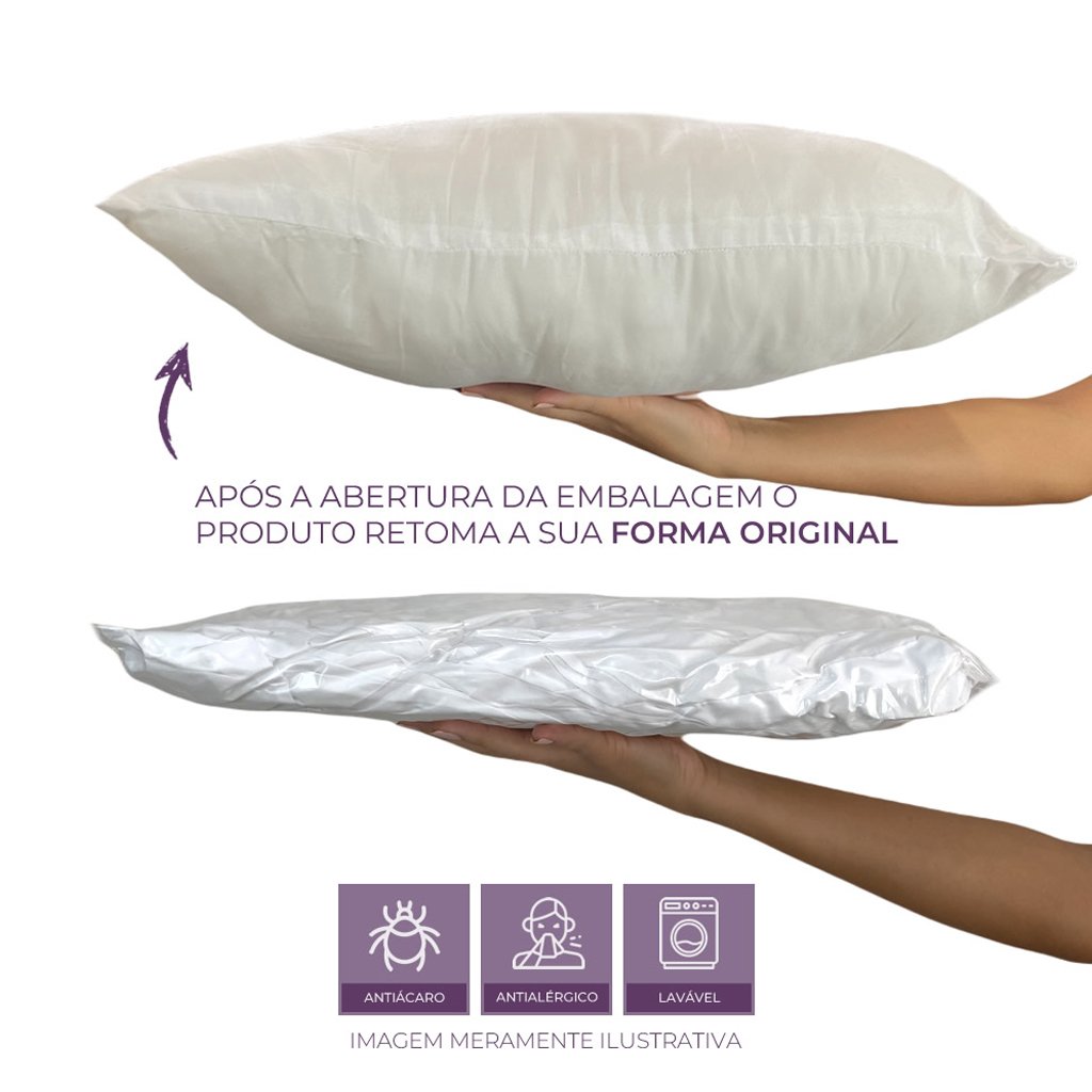 Travesseiro Slin Micropercal Suporte Médio 45x65cm  Branco