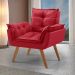 Poltrona Decorativa Opalla Suede Vermelho