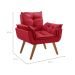 Poltrona Decorativa Opalla Suede Vermelho
