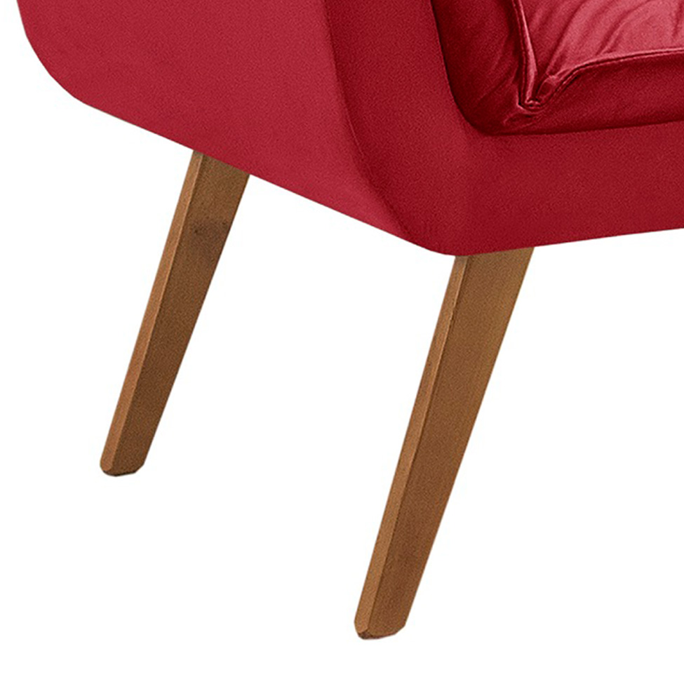 Poltrona Decorativa Opalla Suede Vermelho