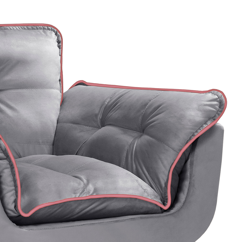 Poltrona Opalla II Cinza e Rosa
